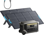 Anker SOLIX F3000 Portable Power Station with 2×400 Solar Panel, 3,072Wh, 6,000W Recharging, Solar Generators for Home Use, For Power Outages, Camping, RVs, Emergencies