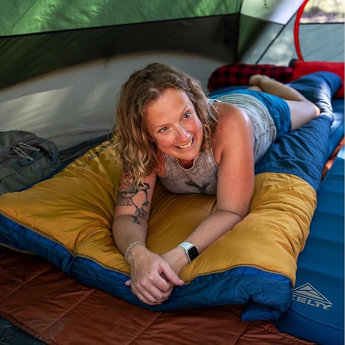 Kelty Solstice 20 Oversized Camping Sleeping Bag, Spacious Rectangular Shape, Zip Together for 2P, Anti-Snag Zips, Internal Pocket