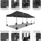 COBIZI 10x20 Commercial Heavy Duty Pop Up Canopy Party Tents for Parties with Sidewalls
