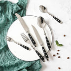 Durable 48 Piece Cutlery Set for 8 with Riveted Handles,Stainless Steel,Dishwasher Safe, Ideal for Camping, Hotels,Home