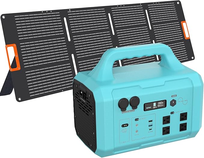 Solar Generator 1800W GB-1800 Portable Power Station with 200W Solar Panel Included, 1024Wh LiFePO4 Battery with 120V AC Outlet for RV Camping Outdoor Home Emergency Backup, Fast Charging