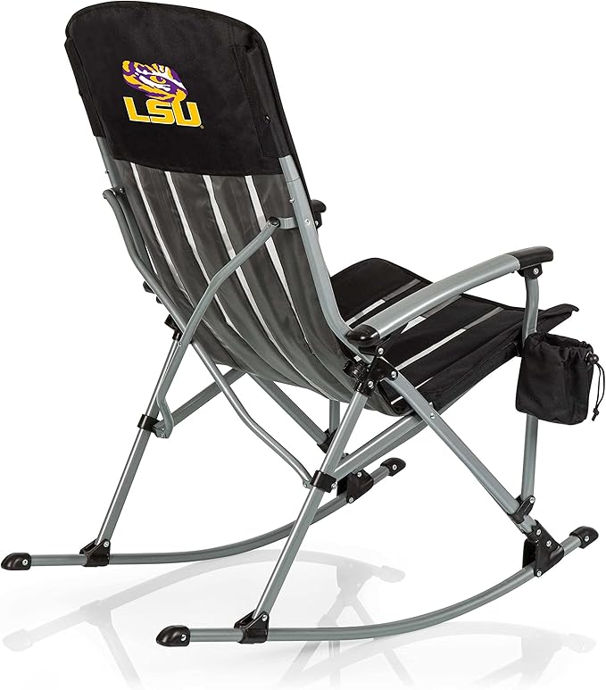 Picnic TIME NCAA Unisex-Adult NCAA Outdoor Rocking Camp Chair, XL Heavy Duty Camping Chair for Adults