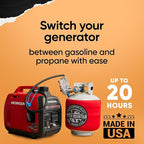 Hutch Mountain Generator Propane Conversion Kit Honda EU2000i - Tri-Fuel Conversion for Propane, Gasoline & Natural Gas - Portable Generator Backup Kit for Home Emergencies, Camping, and RVs