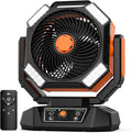40000mAh Camping Fan, 8 Speed Powerful Battery Powered with 120H Max Cooling, Auto Oscillating with LED Lantern, Portable Rechargeable Fan with Charger, Remote Control for Camping Jobsite Outages