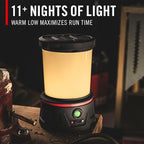 COAST EAL40R 2500 Lumen Rechargeable Emergency Camping Lantern with Red Flashing Mode, Carabiner, Diffuser, Foldeable Handle, Moonglow™ Low Mode, Illuminated Power Button, USB-C Power Bank