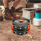 Portable Camping Cookware Set Outdoor Cooking Equipment Tableware Kit Kitchen Utensils Hiking Picnic Self-Driving Supplies Popular