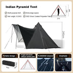 Tent for 3-4 Person, Oudoor Camping Hot Tent Indian Tent Waterproof Shelter Yurt Tents for Outdoor Family Hiking