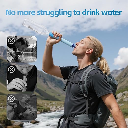 6 Pcs Water Filter Coupling Compatible with LifeStraw, Easy Drinking & Sharing, Unique Thread Fits 28mm Water Bottles & Bags, Portable Adapter Kit for Water Filtration System, Hiking Gear