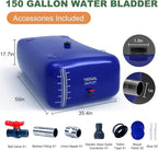150 Gallon Water Storage Bladder - 1000D PVC RV Water Tank, Portable Collapsible Storage Bladder Containers for Gardens, Camping, Emergency Use, Blue