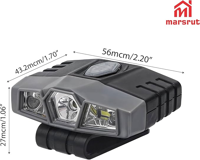 2Pcs Hat Lights Clip On Rechargeable Brim Light, Ultra Bright Micro Mini LED Cap Headlamp 150 Lumens Spotlight, Waterproof Hands Free Portable Flashlight for Baseball Cap, Running, Fishing, Camping