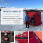 Deluxe Shelter Tie Down Kit 24260 Fit for Eskimo Ice Fishing Tent, Ice Shelter Anchors Accessories for Setting Up Shelter Shanty - Includes 2 Cam Straps & 2 Self-tapping Ice Anchors with Strong Grip