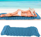 Camping Sleeping Pad Mat Foot Press Inflatable Cushion Mattress, Durably 40D Nylon TPU Laminate, Lightweight 700g, Compact Folding Size for Tent Hiking Travel (Peacock Blue)