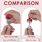 4Pcs Heavy Duty Magnetic Hooks - Aluminum Alloy Camping Hooks with Adjustable Carabiner and Loop for Outdoor Hanging, Tent Accessories (Red)
