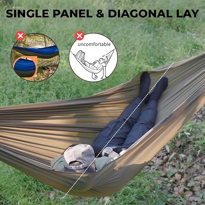 Onewind 11ft Ultralight Camping Hammock, Portable Hammock, 40D 1.7oz Nylon Ripstop with 2 * 12Ft Tree Straps for Camping Hiking Backpacking, 11' x 55" Ember Orange