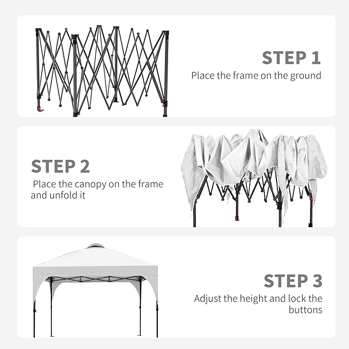 GDY 10x10 Easy Set Up Camping Canopy, Pop Up Tent with 4 Piece Sidewalls, Easy Up Canopy for Events, Parties, Gatherings, Camping, White.