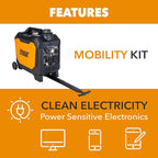 Pulsar 4000 Watt Portable Inverter Generator, Dual Fuel Gasoline & Propane, Remote Electric Start, CO Sensor, Parallel Capable, Super Quiet, Use for RV, Camping, Outdoor & Home, NE40BiSRCO