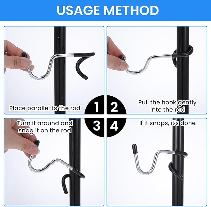 4Pcs Camping Lantern Hooks, Adjustable Backpack Hooks for Tent Lights, Tent Hooks for Outdoor Lights, Camping Light Hook, Grill, Hiking