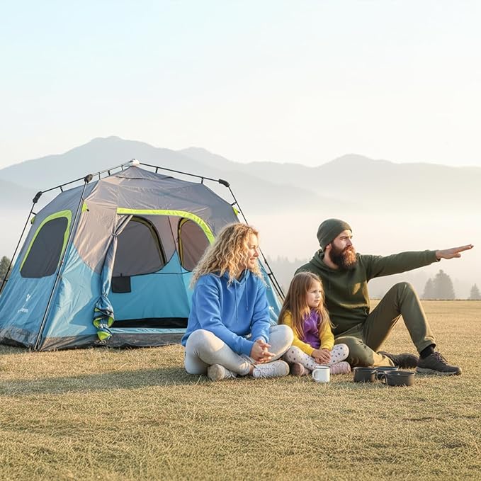 CAMEL CROWN Instant Tents for Camping 4-6 Person Tent Waterproof Easy Setup Sets Up in 60 Seconds Backpacking Tents with Carry Bag for Outdoor Hiking