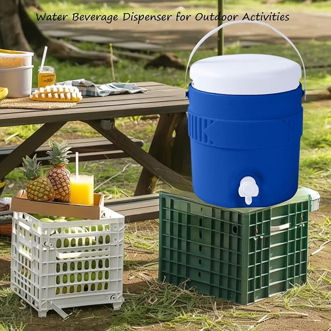 Nhdap 1 Gallon Portable Sports Cooler Water Drink Beverage Dispenser, Insulated Cooler Water Drink Dispenser with Spout Handle, Water Jug Cooler Dispenser for Outdoor Activities Fishing Camping (Blue)