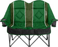 Oversized USLCamping Chair - 2 Person Portable Folding Outdoor Loveseat Heavy Duty Lawn Chairs for Adults with Padded Cushion & Dual Cup Holders, Supports 660LBS for Camping，Sports，Picnic