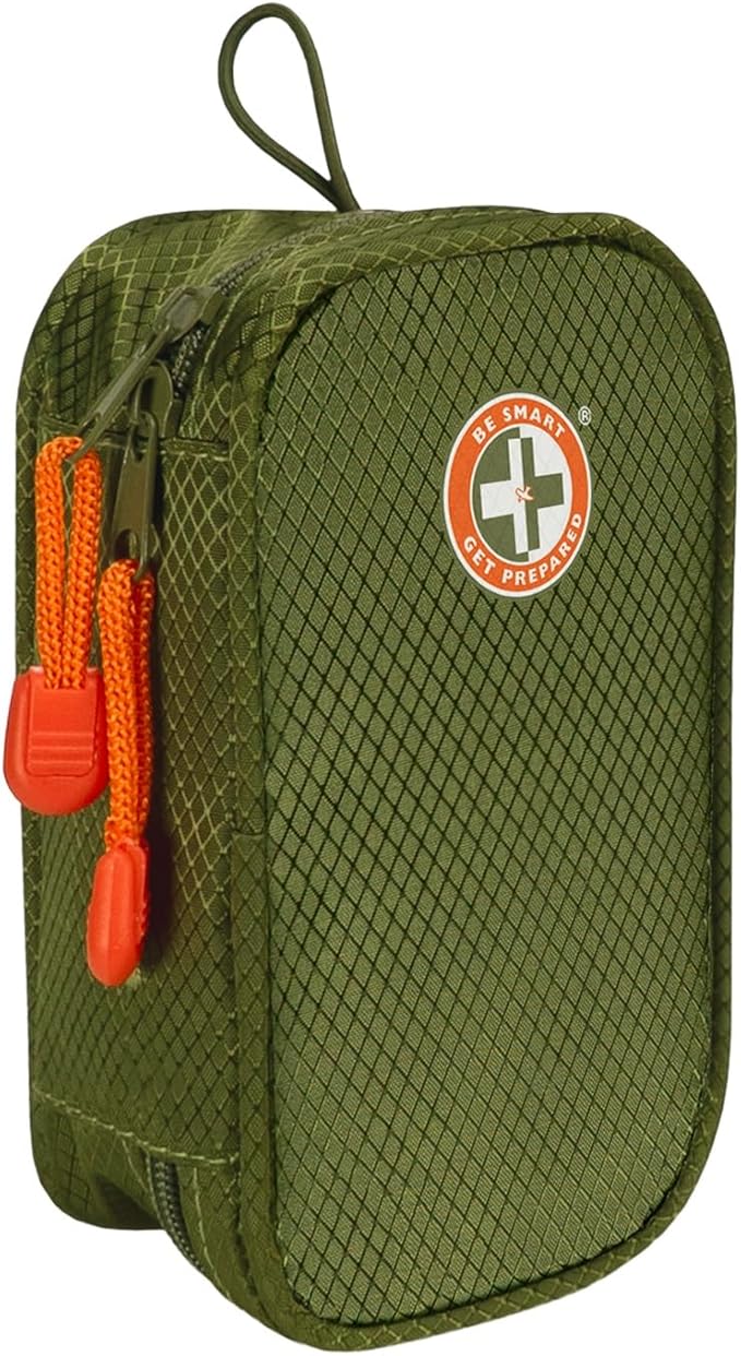 Be Smart Get Prepared 125 Pieces Travel First aid kit, Carry-on Travel Essentials– PPE, Camping, Hiking, Road Trips, On-The-Go