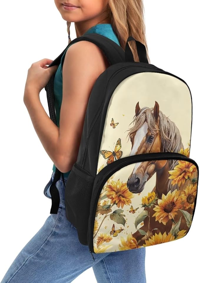 Sunflower Horse Extra Large Travel Laptop Backpack Reusable School Business Work All In One Meal Bag Hiking Insulated Cooler Lunch Backpack for Men Women