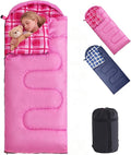 Uniqwamer Kids Sleeping Bag for Girls Boys - 4 Seasons Cold & Warm Weather Flannel Camping Sleeping Bags, Lightweight & Waterproof 45°F Sleeping Bag for Camping Hiking Outdoor Travel