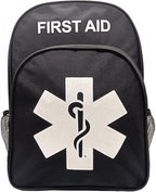 Red Emergency Bag First Aid Backpack Empty Medical First Aid Treatment First Responder Trauma Bags for Hiking Outdoors Travel Camping Pet Dog Cat Daycare (Black White)