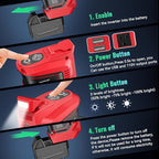 Ecarke 200W Portable Power Inverter Compatible with Milwaukee 18V Battery, DC 18V to AC 110V Power Station with 1 AC Outlet, 2 USB, 1 Type-C & LED Light, for Outdoor Emergency Use (No Battery)