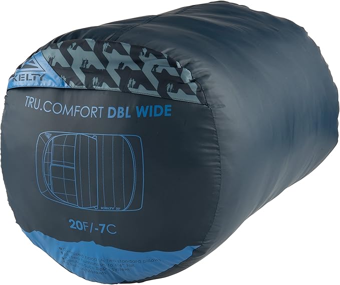 Kelty Tru.Comfort Doublewide 20 Degree Sleeping Bag – Two Person Synthetic Camping Sleeping Bag for Couples & Family Camping