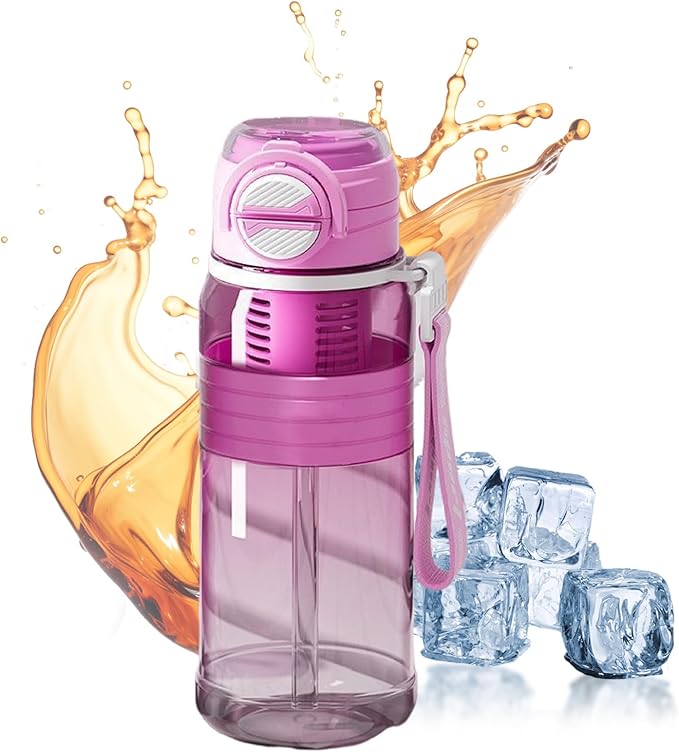 Water Bottle Straw, Fitness Water Bottle 800ml, Drinking Cup Container with Tea Strainer, Hydration Accessory Category, Home Running Hiking for Camping Daily Indoor Travel Outdoor School Cycling