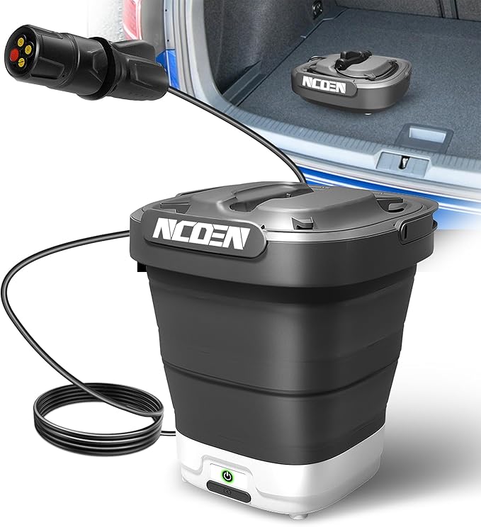 Portable Electric Pressure Washer w/3.2Gal Tank, 4-in-1 Nozzles, Max 290 PSI Foldable Cordless Pressure Washer for No Water Hose Apartment, Camping, Bike Cleaning, Garden Care and Pet Cleaning