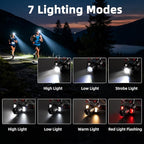 Rechargeable Headlamp High Lumen, 2Pack Super Bright Head lamp with Side Light & Motion Sensor, 7Mode Head Lights for Forehead, Adjustable Focus LED Headlamps for Adults Camping Running Hiking