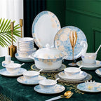 Tableware Set,60 Piece Bone China Tableware Sets Food Bowl Sushi Dishes Ramen Plates Dinner Set Utensils for Accessories