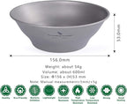 Boundless Voyage Ultralight Titanium Bowl Pan Plate Dish with Carry Bag Outdoor Camping Portable Tableware Cookware (Ti15164B (600ml Bowl))