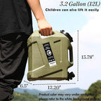 3.2 Gallon Water Jug with Spigot, BPA Free Leak-Proof Camping Water Container, Portable Emergency Water Storage for Outdoor Hiking, Camping, Home Use, Camping Essentials