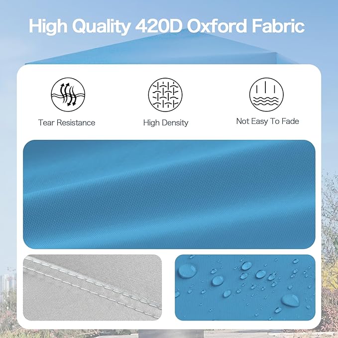 10x10 Canopy Replacement Top with Air Vent, Pop Up Canopy Replacement for Straight Leg Canopy Tent, Canopy Replacement Cover UV Resistant Waterproof for Garden Patio Camping (Top Only)(SkyBlue)