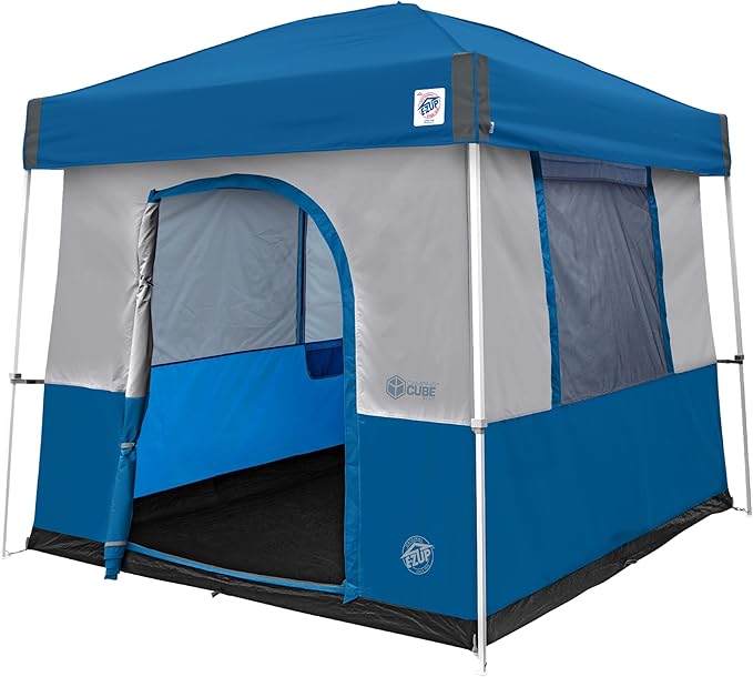 E-Z UP Camping Cube Sport, Converts 10' Angled Leg Canopy into Camping Tent