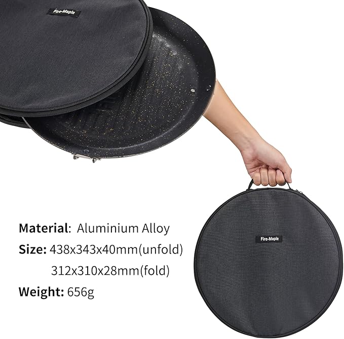 Fire-Maple Camping Griddle Plate | Nonstick Outdoor Portable Grill Pan for Stovetop | BBQ Gas Griddle Pan for Camping Stove Ridged Surfaces 31 X 31cm
