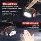 klarus HM1 2PCS IPX6 Waterproof Rechargeable Headlamp with Motion Sensor: 70 Hours Long Battery Life, Full Charge in 2.5 Hours, 440 Lumens Consistent Output, Shock and Drop Resistant
