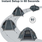 ADSMART Instant Tents for Camping 2/3/4/5 Person Tent Waterproof Easy Setup Sets Up Backpacking Tents with Carry Bag for Outdoor Hiking