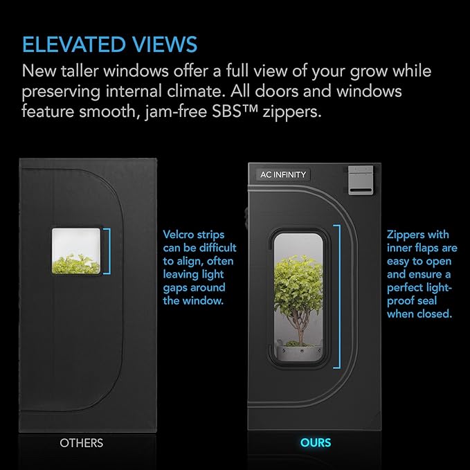 AC Infinity CLOUDLAB 816 Advance Grow Tent, 120"x60"x80" Thickest 1 in. Poles, Highest Density 2000D Diamond Mylar Canvas, 10x5 for Hydroponics Indoor Growing