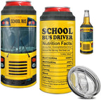 winorax School Bus Driver Gifts 4-in-1 Can Cooler Tumbler Stainless Steel Insulated Coffee Travel Mug Cup with Lid