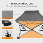 VINGLI Folding Camping Cot Bed,Camping Cots for Adults with Mattress, Foldable Cots for Sleeping with Pillow 1200D Layer Oxford for for Guest,Travel,Hiking Grey