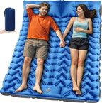 Double Sleeping Pad for Camping, 4in Extra-Thick with Built-in Foot Pump & Pillow, Compact 2 Person Ultralight Camp Air Mattress for Backpacking, Hiking, Tent, Car, Travel, Gift