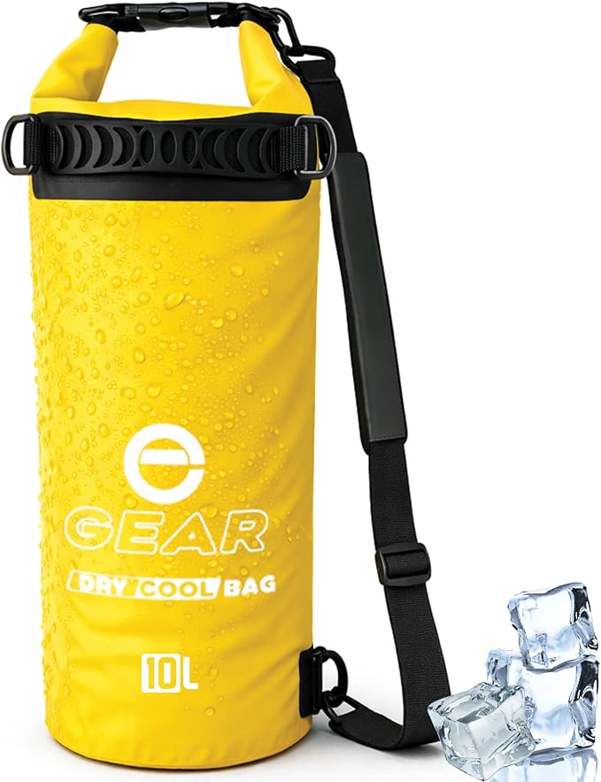 Enthusiast Gear Insulated Dry Bag Floating Cooler – 10L / 15L / 25L Roll Top, Leak Proof, Waterproof, Collapsible, with Padded Shoulder Strap - Perfect for Kayaking Fishing Beach