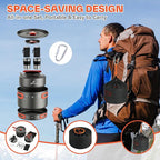 Sportneer Camping Cookware Set, 18Pcs Non-Stick Lightweight Pots, Pan, Kettle with Stainless Steel Cups, Plates, Forks, Knives & Spoons for Camping, Backpacking, Hiking, Outdoor Cooking & Picnic