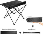 Folding Camping Table – Ultralight Aluminum Portable Table for Camping, Hiking, Backpacking, Picnic, Beach, BBQ – Compact Lightweight Collapsible Travel Side Table for Outdoor, RV, (2)