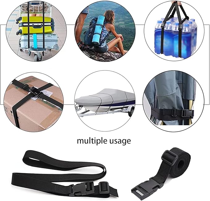 Premium Utility Straps with Quick Release Buckle Adjustable Short Nylon Tie Down Straps for Backpack Lashings Camping Gear Sleeping Bag Mattress Conveyor Belt Luggage