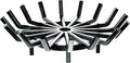 Idzo 27in Fire Grate Log Grate Wrought Iron Fire Pit Round Spider Wagon Wheel Firewood Heavy Duty Bar Fireplace Stove Burning Rack Holder 4Legs Black